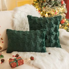 Christmas Party Decorative Back Cushion Cover (Option: Green Christmas Tree-50X50cm Without Core)