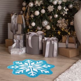 Cashmere Snowflake Floor Mat Carpet Bedroom Bedside Blanket Bathroom Mats (Option: Snowflake 3-140)