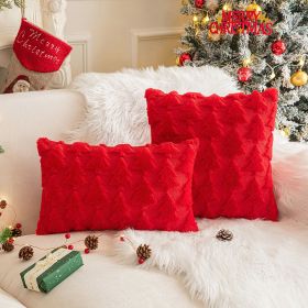 Christmas Party Decorative Back Cushion Cover (Option: Red Christmas Tree-50X50cm Without Core)