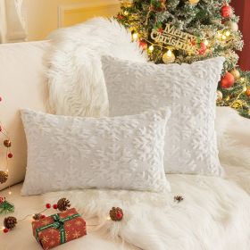 Christmas Party Decorative Back Cushion Cover (Option: White Snowflake-50X50cm Without Core)