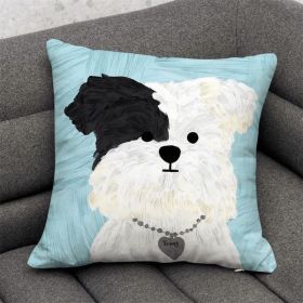 Cute Dog Cartoon Throw Pillow Dormitory Bedroom Square (Option: GG 8-40x 40cm-With pillow core)