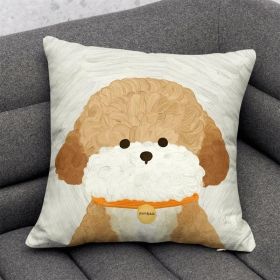 Cute Dog Cartoon Throw Pillow Dormitory Bedroom Square (Option: GG 3-50x 50cm-With pillow core)