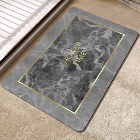 Marbling Bathroom Entrance Absorbent Floor Mat Household Quick-drying Diatom Ooze Floor Mat (Option: Showertime Gray-60 X90cm Diatom Ooze)